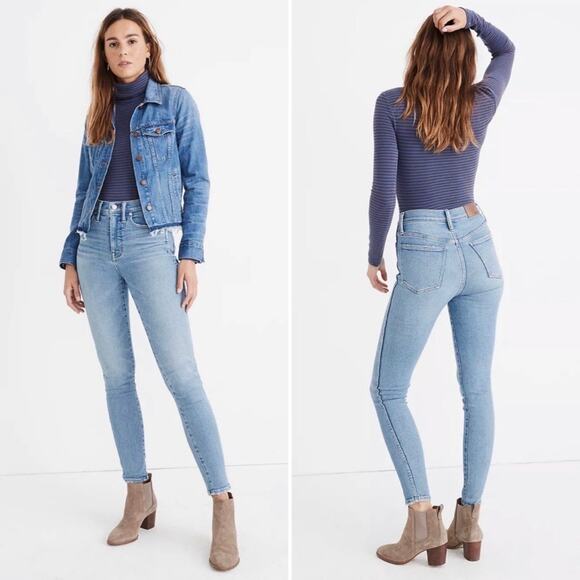 Madewell 10" High Rise Skinny Jeans Women’s 26 Blue Hamden Wash AF685 Classic - Picture 2 of 12
